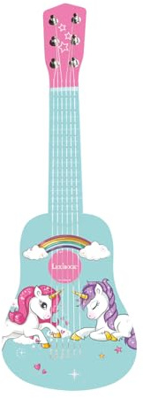 Lexibook, Einhorn, Gitarre aus Holz, pink/blau, K205UNILXB | 53-cm-Gitarre, 6 Saiten, Lernanleitung inklusive, pink/blau