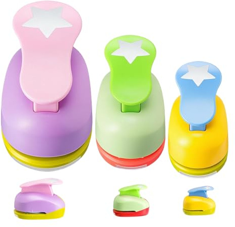 Stanzer - 3 Stück Stern Motivstanzer Set - Lochstanzer Papier Für Kinder & Erwachsene Für Geschenkanhänger, Basteln, Scrapbooking, Fotos, Grußkarten