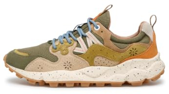 FLOWER MOUNTAIN Yamano 3 Herren-Sneakers Beige und Militärgrün aus Wildleder und Stoff - Yamano 3 Man Military-Taupe 41, grün, 45 EU