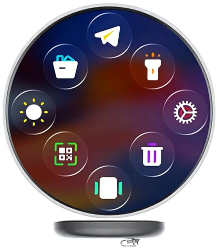Smart Digital Badge Pin with 1.8 LCD Touchscreen - Wearable Video/Photo/GIF Animations Display - App Control Electronic Brooch for Clothes, Hats, Backpacks,Shawl Dress Coat - 10-Hour Playback