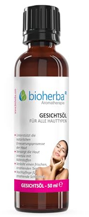 Gesichtsöl für alle Hauttypen, Nachtpflege mit Avocado und Rose, 50 ml - von Bioherba