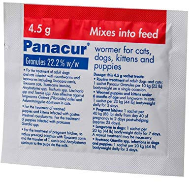 Panacur Cat/Dog Worming Granules, 4.5 g- Pack of 3 sachets