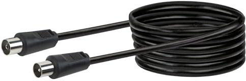 SCHWAIGER Antennen Anschlusskabel 75 dB, 7,5m, schwarz, IEC Stecker > IEC Buchse, 2-fach Schirmung, 75 Ohm, digital, HDTV, DVB-C/DVB-T2
