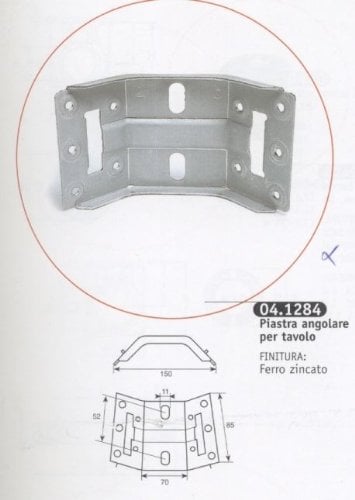 4 PIASTRE PER IL FISSAGGIO DI GAMBE DA TAVOLO