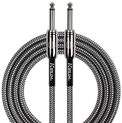 Kirlin Straight to Straight Fabric Woven Guitar Cable 3m - Black