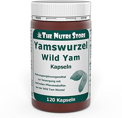 Yams Wurzel Wild Yam 250 mg Kapseln 120 Stk. - Dioscorea villosa Konzentrat 20:1-500 mg je Tagesdosis - 2 Monatsvorrat - The Nutri Store - Made in Germany