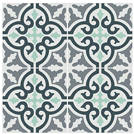 Wandkings Fliesenaufkleber 4er Set - Wähle ein Muster & Größe - Pia - 14,5 x 14,5 cm