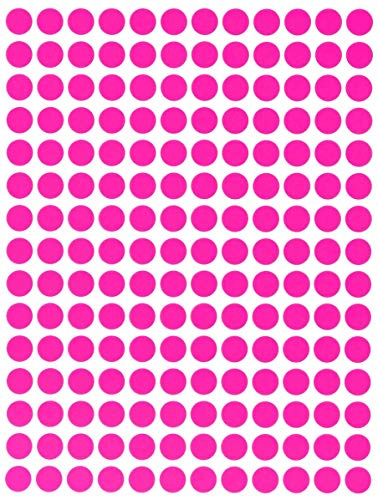 Royal Green Dot Sticker 8mm (0.8 cm) Colored Labels in Neon Pink - 2520 Pack