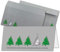 NEUSER PAPIER 10x Weihnachtskarten-Set DIN Lang in Grau mit grünen Tannenbäumen und Text - Faltkarten mit passenden Umschlägen DIN Lang - Weihnachtsgrüße für Firmen und Privat