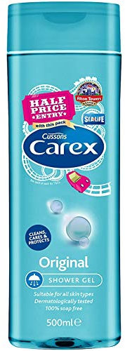 Carex Original Shower Gel 500ml Cleans, cares & protects. Suitable for all skin types. Dermatologically tested. 100% soap free.