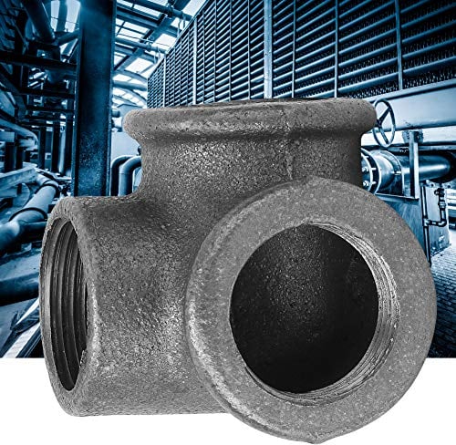 5 Stück 3 Wege Rohrverschraubung, Temperguss Rohrwinkel Fittings 90 Grad Seitenauslass Winkelstück Wasserrohr Adapter Verbindungen Temperguss Rohrgewinde Temperguss Fittings (1/2)