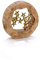 Moritz Skulptur Sternenhimmel Gold Mangoholz/Alu Massive Mangoholz - Baumscheibe Handarbeit 28 x 27,5 cm