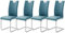Robas Lund Esszimmerstühle 4er Set Blau-Petrol Schwingstuhl-Set, Stuhl bis 120 kg belastbar