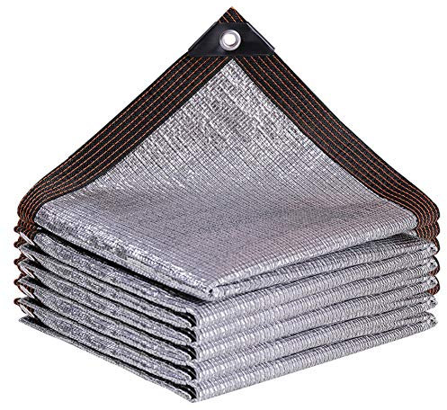 CYY Plata Al Aire Libre Bloqueador Solar Red de Sombreado,90% Resistente A Los Rayos UV Aluminet Reflectante/Prueba de Polvo,Invernadero Terraza Jardín -10x10ft/3x3m
