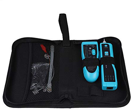 LAN Network Probe Kit Wire Tracker Tool Tone Cable Detector Generator Multifunctional Portable for Telephone Line Tester and Continuity Checking(sky blue)