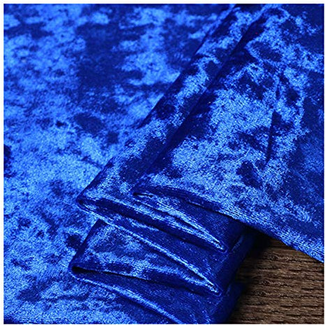 Pannesamt Meterware 160cm Breit 4-Wege Stretch Velours-Stoff für Bekleidungs-Kostüme, Nähen, Basteln, Heimdekoration(Color:Königsblau)