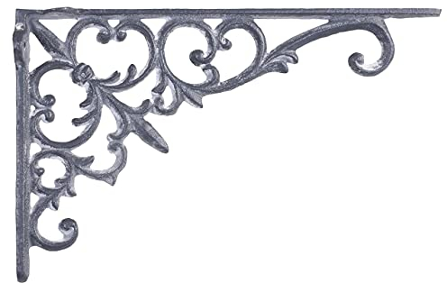 Chic Antique Regalbodenträger Regalträger Regalhalter Winkel Gusseisen Antik Grau Verziert 64611-25