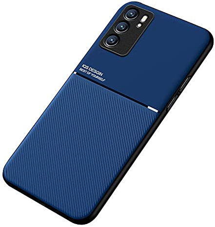 Kepuch Mowen Cover per Oppo Reno 6 5G - Custodia Case Piastra Metallica Incorporata per Oppo Reno 6 5G - Blu