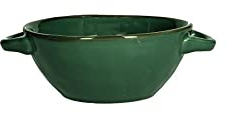 ROSE & TULIPANI MILANO Roses & Tulips-Set of 4 Soup Bowls with Handles Forest Green