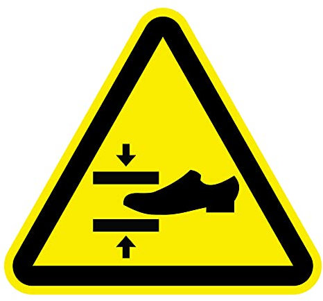 Lot de 5 panneaux adhésifs de 15 cm autocollants triangle jaune signalisation dangereuse (15 cm, apport pied)