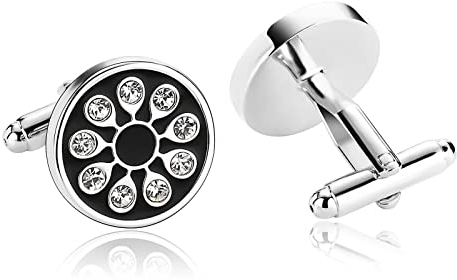 Manschettenknöpfe Herren Trompete, Manschettenknöpfe Herren Trompete Edelstahl Runden für Tuxedo Hemden Geschäft 1.8X1.8CM