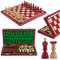 Handgefertigt Schachbrett Holz Klappbar | Master of Chess Schachspiel Holz Rote | Chess Set 42cm | Klassisches Familienschach - Schachbrett mit Figuren
