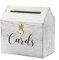 SUMNACON Vintage 25CM Holz Kartenbox mit Deckel Liebeschloss Hochzeit Kartenbox-Box für Jubiläum Weichnachten Hochzeit Geburtstag Baby-Shower Party Geschenkkarten Briefbox(Weiss,Gross)