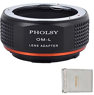 PHOLSY Adattatore per Lente Compatibile con Obiettivo Olympus Zuiko OM Mount su Leica L Mount Corpo Fotocamera Compatibile con Leica SL2, SL2-S, CL, TL2, Lumix S5, S1, BS1H, SIGMA fp, fp L