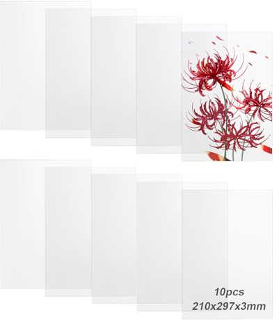 10 Stück Plexiglas Platten 3mm A4 Acrylplatte 210x297x2,7mmTransparent Plexiglasscheibe Plexiglas Zuschnitt nach Mass Acrylglas Platte Kunststoffplatte 3mm für Fotorahmen, Projektausstellung