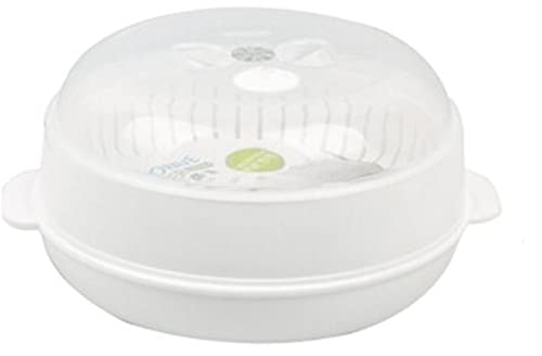 Pentola A Vapore Cottura A Vapore di Verdure, Forno A Vapore Forno A Microonde Riscaldamento Cassetto for Gnocchi A Vapore 21.5x11.7cm (Colore : Bianca, Dimensioni : 21.5x11.7cm)