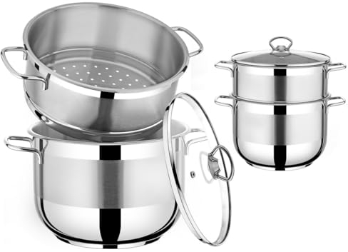 Urban Living Couscoussiere 6 Liter Edelstahl Couscous Topf Damfgarer Couscoustopf