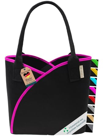 SILUK Filztasche Einkaufskorb Einkaufstasche, Filztaschen Shopper, Groß Multifunktional Filzkorb zur Aufbewahrung (Modell 1 Rosa)