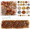 TOAOB 1000 Piezas Cuentas de Cristal Facetado de Marrón 4mm 6mm 8mm Perlas Facetadas Transparentes Redondas para Hacer Bisuteria y Manualidades Collares Pulseras Accesorios
