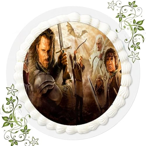 FONDANT Tortenbild, Zuckerbild mit Motiv, Essbares Foto für Torten, Tortenbild, Tortenaufleger Ø 20cm FONDANT Der Herr der Ringe T7