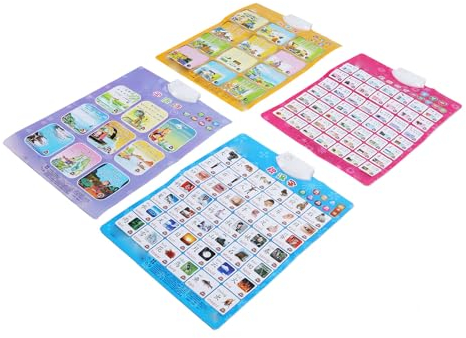 Syrisora Lot de 4 affiches pour apprendre le chinois, les caractères chinois, trois caractères, apprêt, trait, radical, poésie Tang, électronique pédagogique
