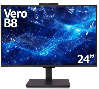 Acer Vero B248YG 24 Full HD IPS Monitor | 1920x1080 | 120Hz | USB-C Docking 100W | RJ45 Ethernet | 5MP Webcam | Built-in Speakers | Height Adjustable | Business Office Monitor