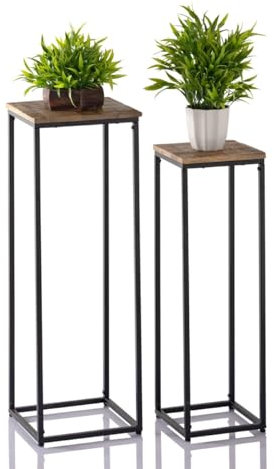 Amago home Blumensäulen Set B 25 u. 20 H 78 u. 67 cm Blumen Hocker Pflanzenständer quadratisch