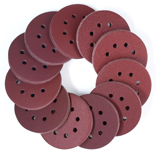 MIDO Professioanl Abrasive 80 PCS 125mm Sanding Discs Orbital Sander Discs Hook and Loop Sanding Pads for Random Orbital Sander, 10 x 40 60 80 120 180 240 320 400 Mixed Grits Sanding Discs