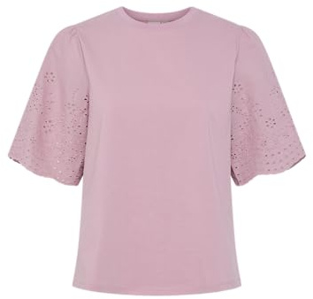 YAS Yaslex Ss Top W. Emb Sleeves S. Noos