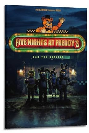 Cartoon-Poster, Motiv: Five Nights at Freddy's (FNAF), klassischer Cartoon-Druck, Gemälde, dekoratives Ölgemälde, Leinwand, Maler, Hausdekoration, Bürodekoration, 30 x 45 cm, Rahmenstil-21