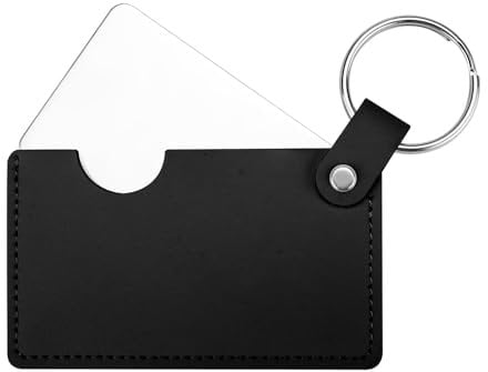 Huakaile Drehbarer Kreditkartenspiegel aus Edelstahl mit PU-Leder und Schlüsselanhänger, unzerbrechlicher Mini-Taschenspiegel für Geldbörse, Reise-kleiner Make-up-Spiegel für Handheld-Frauen und