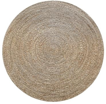 Acomoda Textil - Alfombra de Yute Ecológica de Fibra Natural. Alfombra Grande y Resistente de Fácil Limpieza para Hogar, Casa y Oficina en Interior y Exterior. (Redonda 140 cm Ø, Arte)