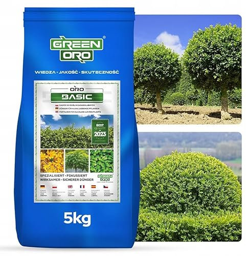 GREEN ORO ORO BASIC 5KG – Engrais à libération prolongée pour le laurier-cerise, les plantes de haie et les plantes aimant les sols alcalins