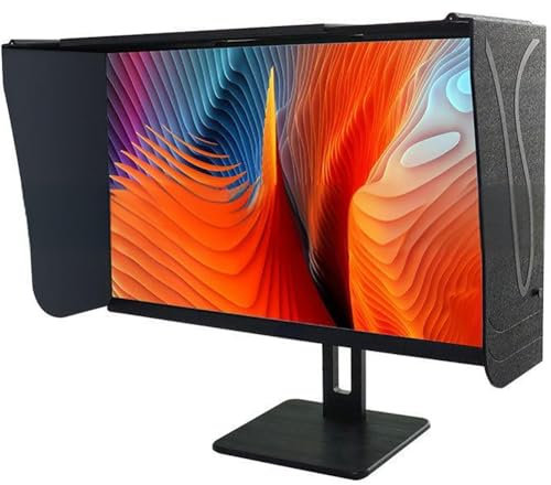 Kadxyan Desktop Computer Screen Hood, Adjustable Width, Computer displayshading Side Panel, Computer Monitor Hood, Anti-Glare, Foldable Storage, 17-27 inch Can be Used