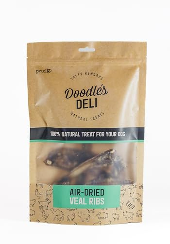 Doodles Deli Air Dried Veal Ribs Natural Dog Chews, 75 g | High Protein Natural Dog Treat, No Additives, Supports Dental Health