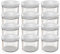 Oputec 12 tarros de cristal de 230 ml con tapa de rosca, color blanco, perfectos para mermeladas, mermeladas y más, tarros pequeños con tapa, ideales como mini tarros de mermelada y tarros de rosca