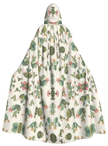 sttung Capa con capucha con estampado de cactus para adultos, para carnaval, disfraz de bruja