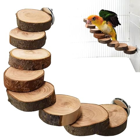 DXQCHDUO Giocattolo a scaletta per pappagalli, scala per uccelli in legno, piattaforma per uccelli, scala per uccelli, scaletta per criceti, accessori per gabbia per piccoli animali