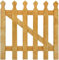 HMWD 3x3ft Wooden Tulip Garden Gate, Decorative Round Top Picket Fence Gate, Heavy Duty Outdoor Wood Timber Swing Gate, Rustic Golden Garden Wicket Gate