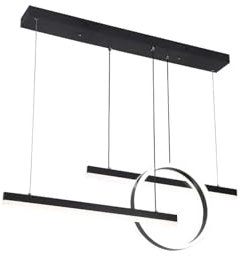 monkey ladder Pendelleuchte, schwarz, 61 W, dimmbar von 3000-4000-6000 K, Maße 100 x 80 cm, 5185 lm, mit Fernbedienung und Dimmfunktion
